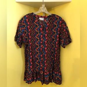 Vintage Stefano World Wide floral tunic. Short sleeves.